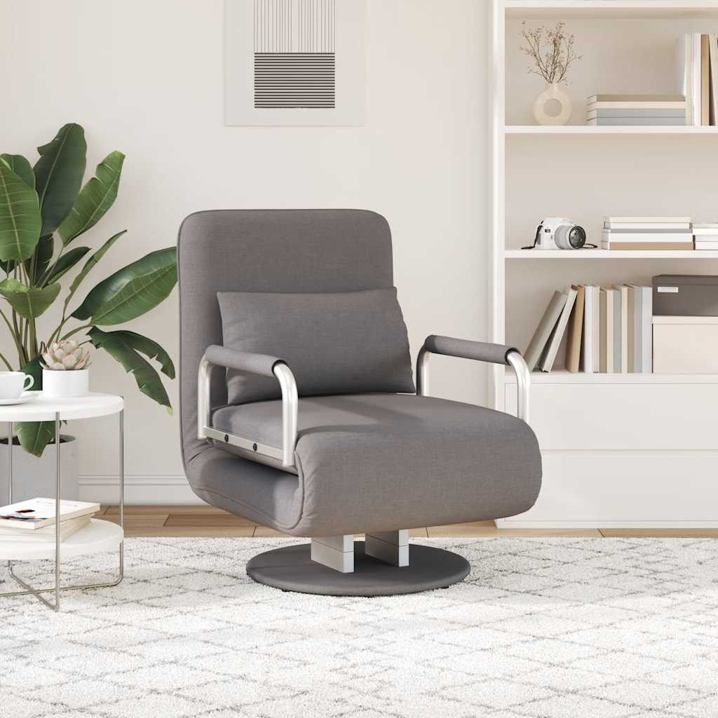Supamoji kėdė ir sofa-lova, tamsiai pilka, audinys
