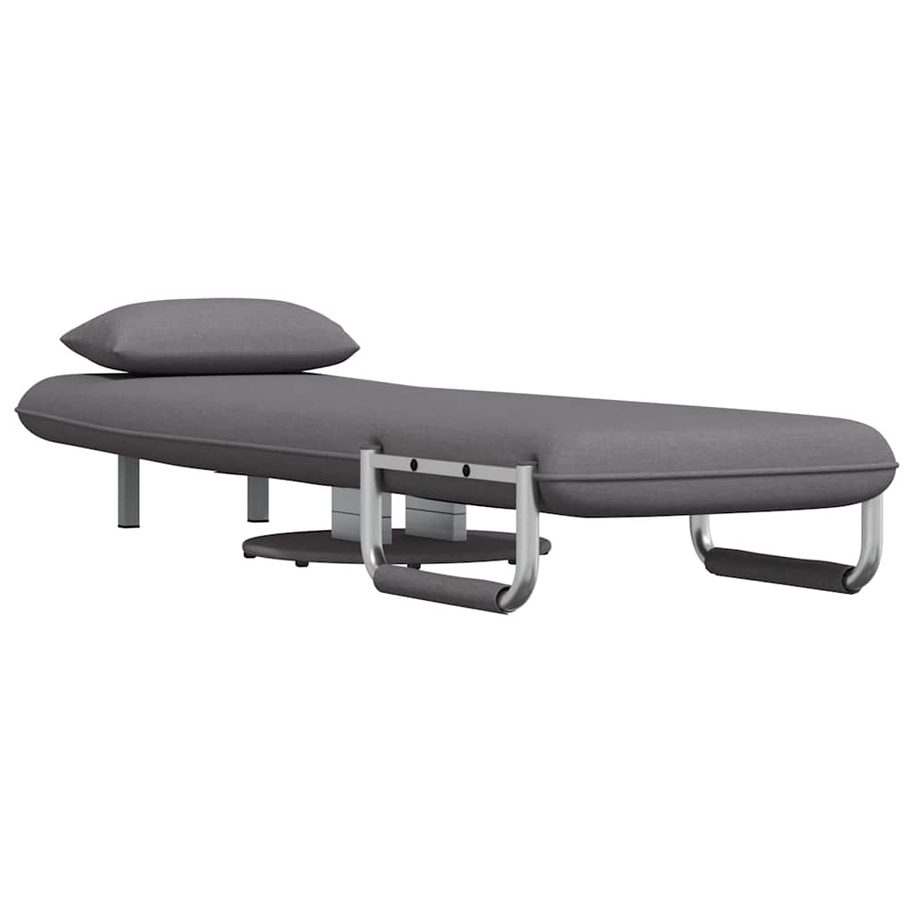Supamoji kėdė ir sofa-lova, tamsiai pilka, audinys