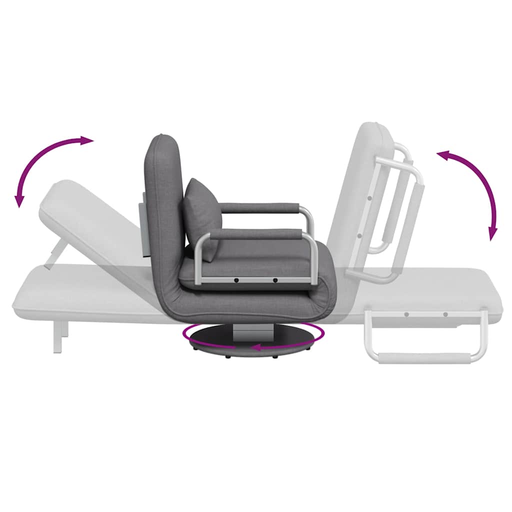 Supamoji kėdė ir sofa-lova, tamsiai pilka, audinys