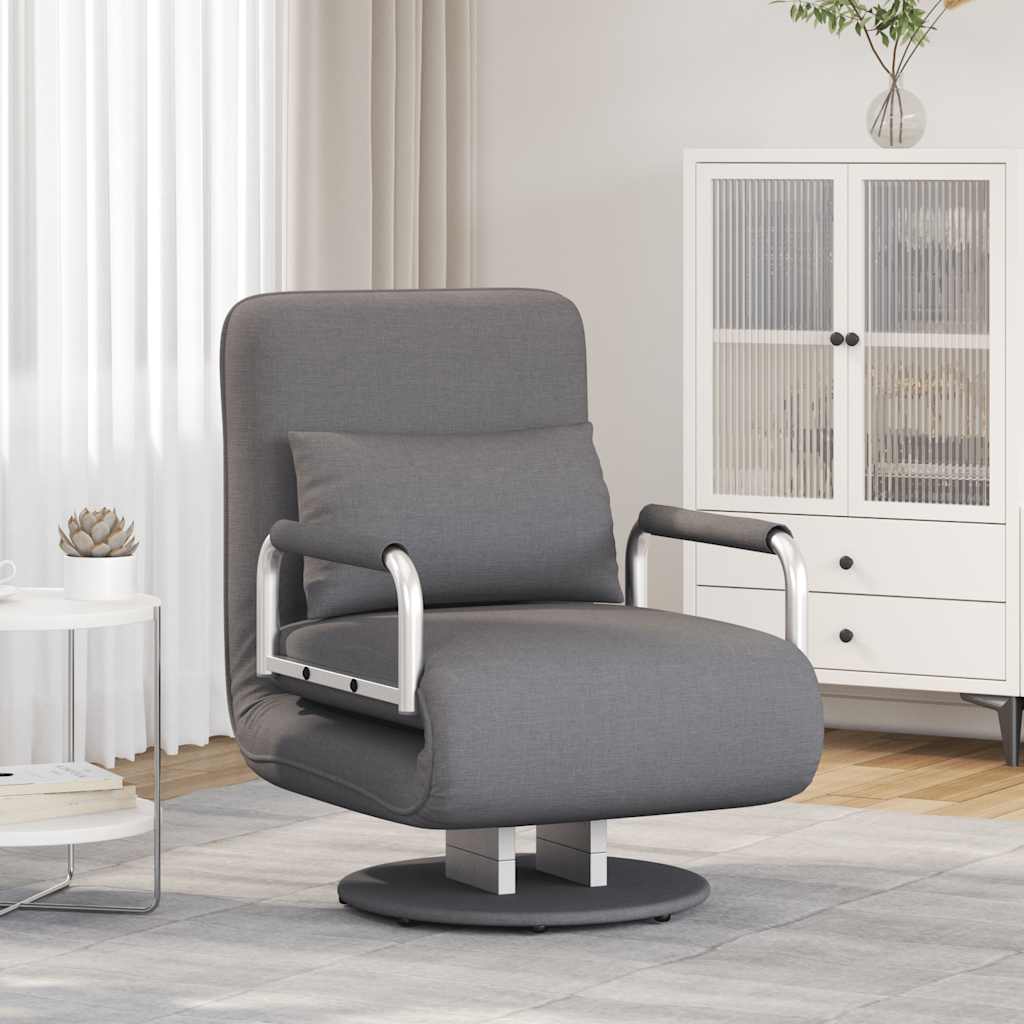 Supamoji kėdė ir sofa-lova, tamsiai pilka, audinys