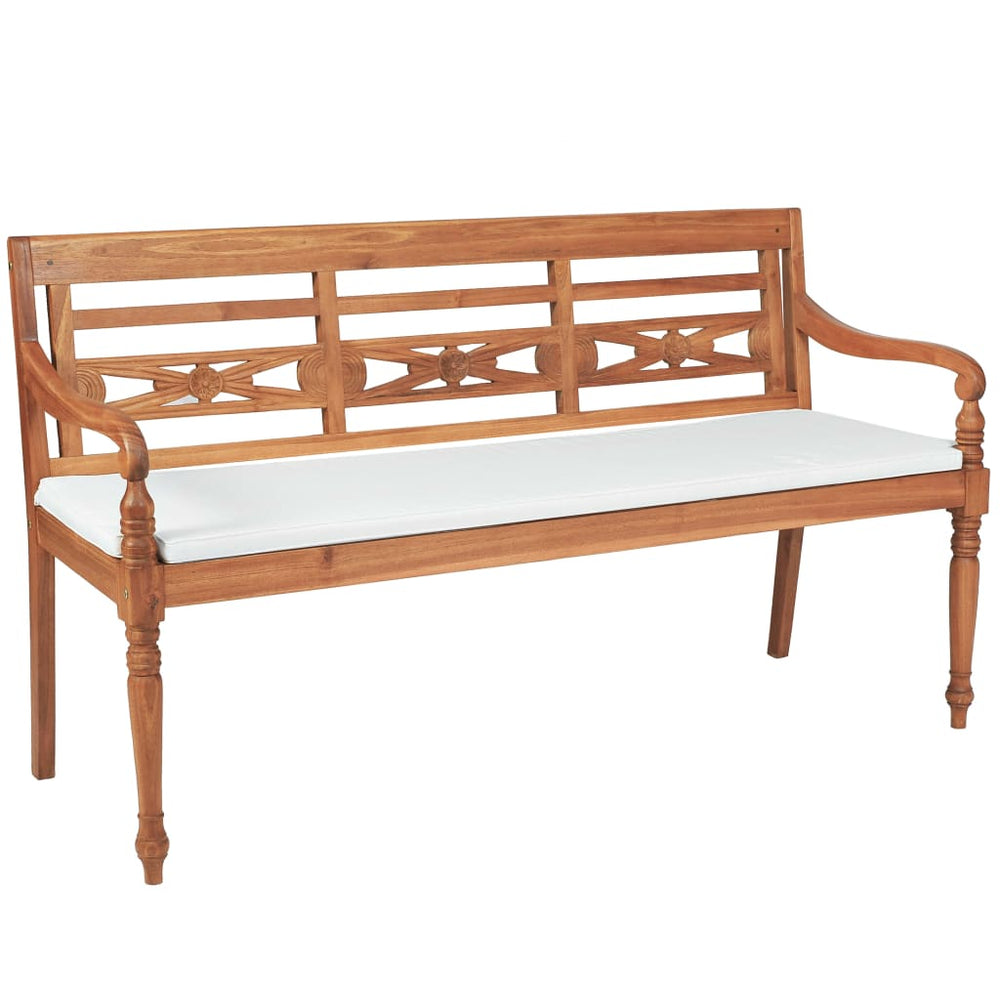 Batavia Bench with Cushions, 150 cm, Teak