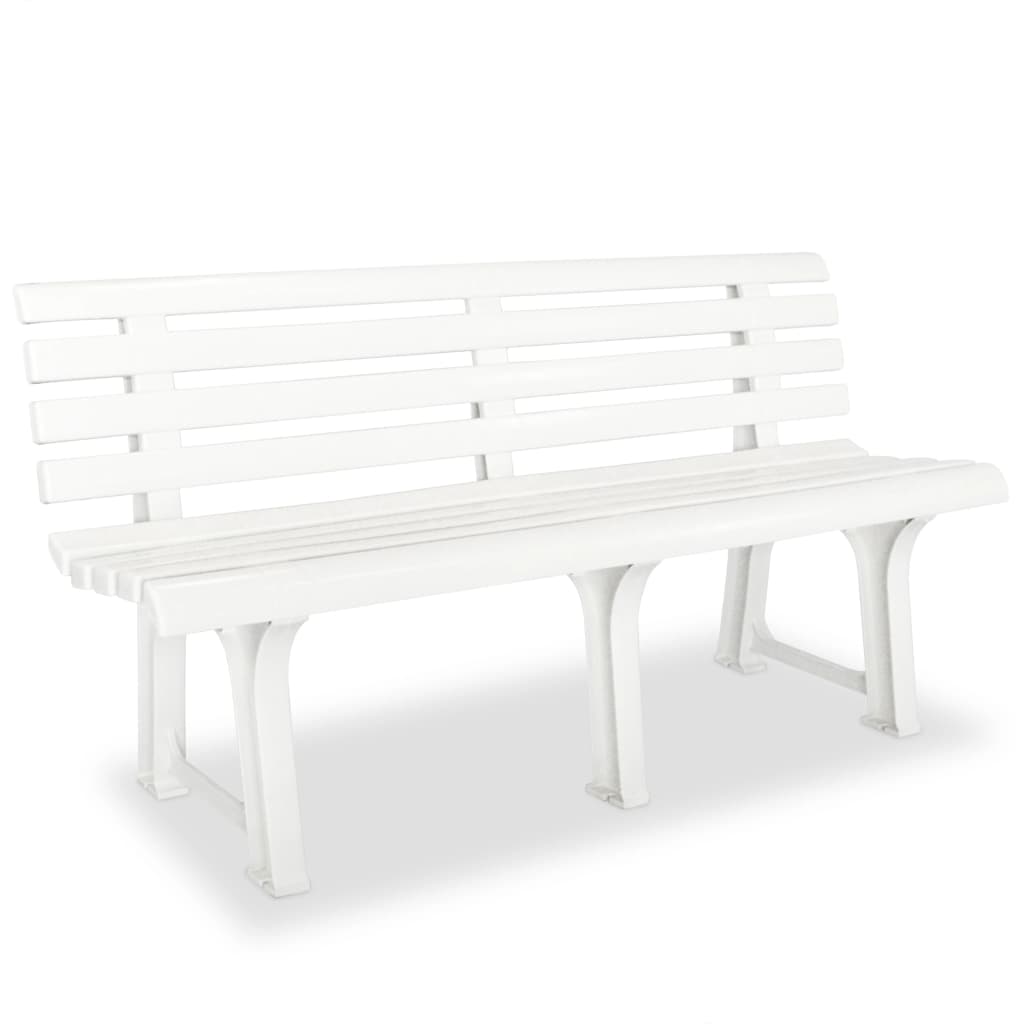 Garden bench, 145.5cm, plastic, white