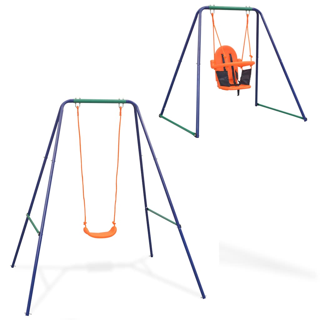 Children's swing 2-1, single, orange