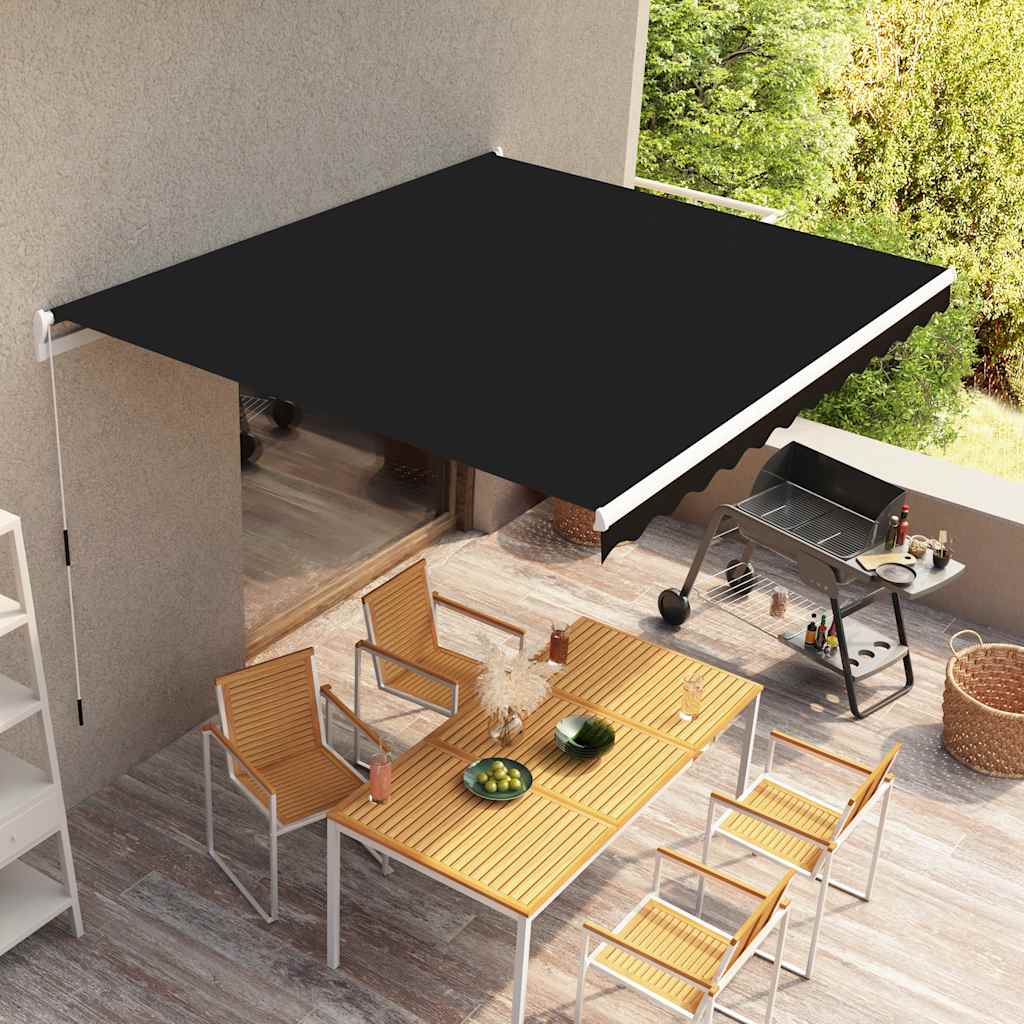 Rankinė markizė 3 x 2,5 m Antracito 100% poliesteris