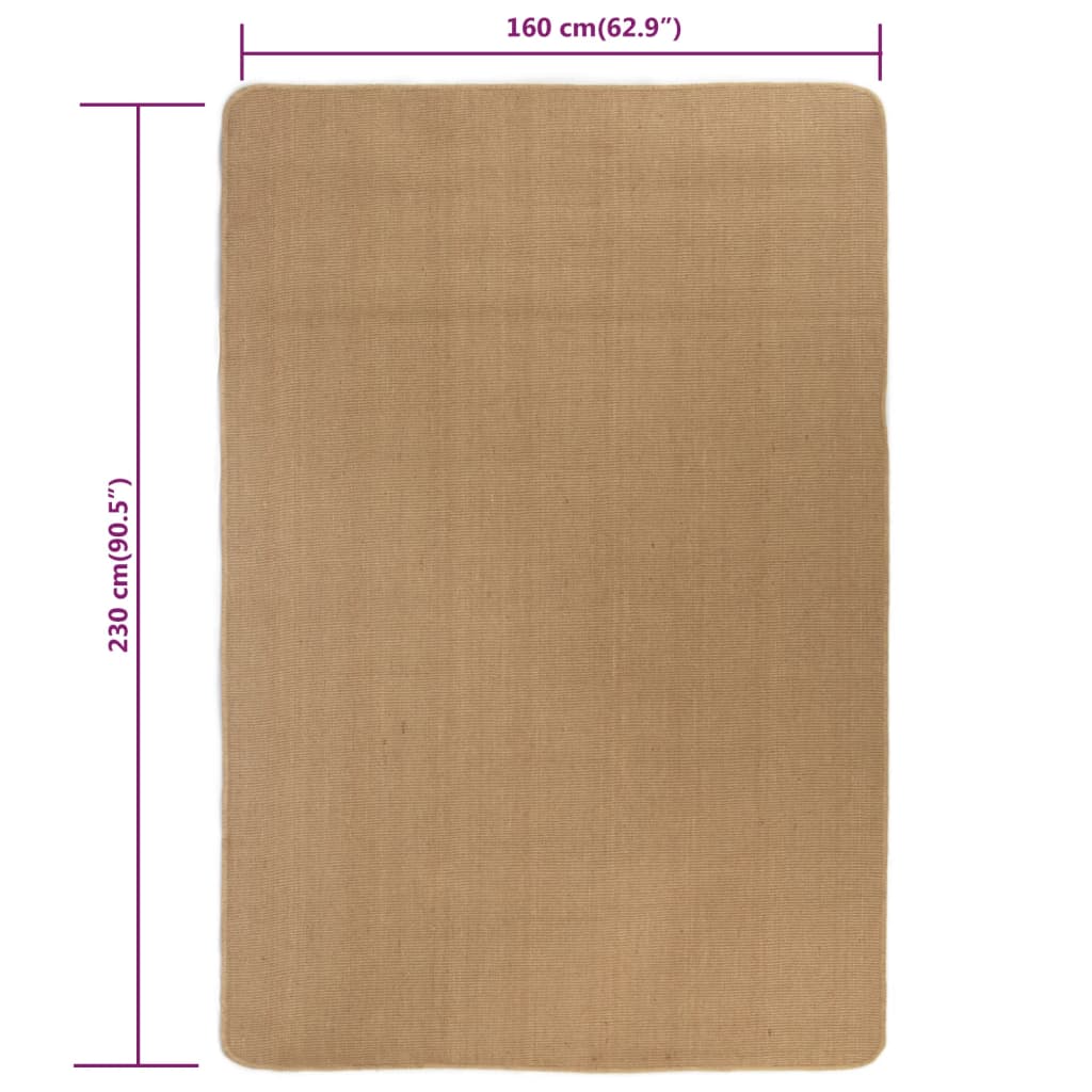 Rug, jute with latex backing, 160x230cm, natural color.
