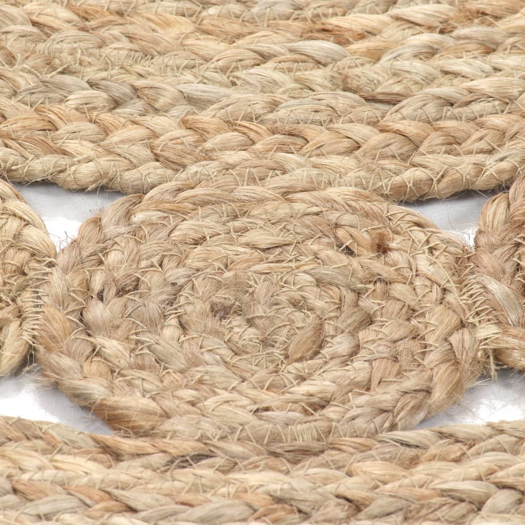 Rug, braided design, jute, 90 cm, round