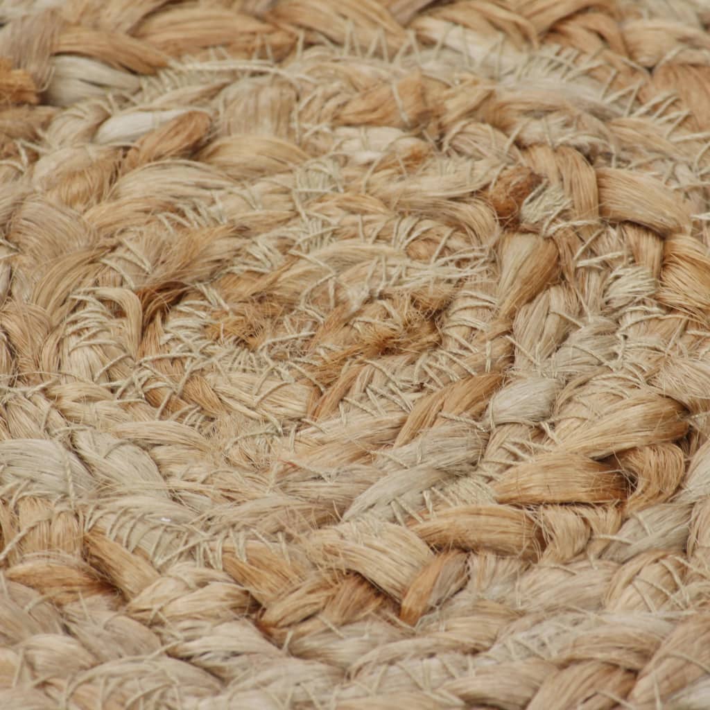 Rug, braided design, jute, 90 cm, round