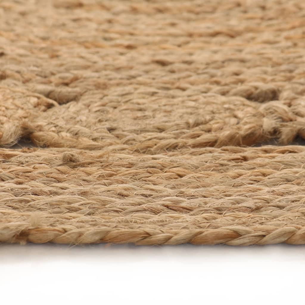 Rug, braided design, jute, 120cm, round