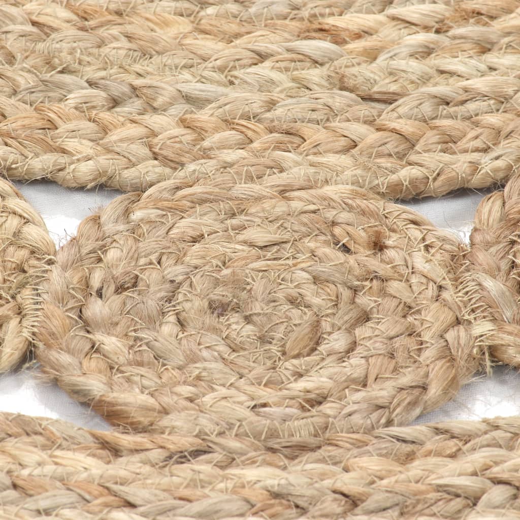 Rug, braided design, jute, 120cm, round
