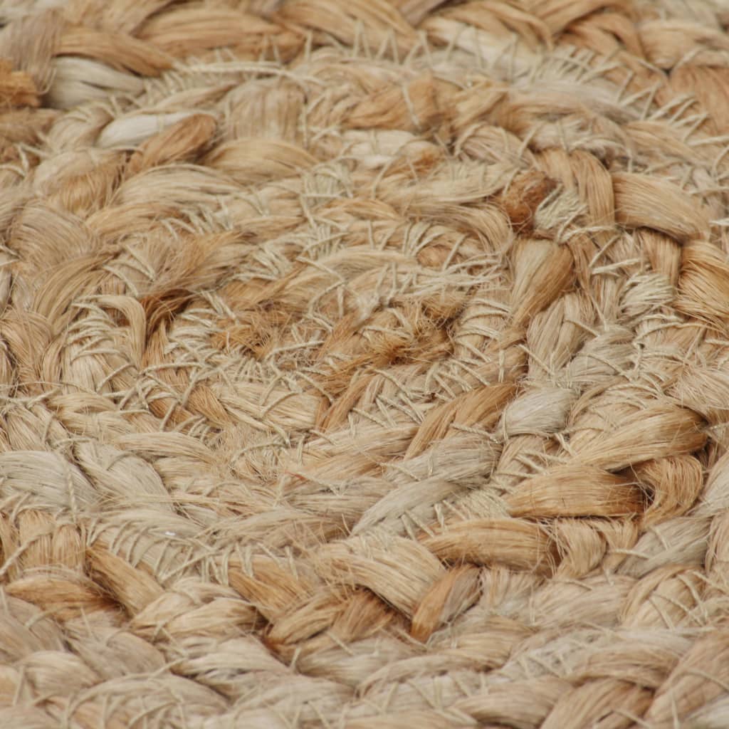 Rug, braided design, jute, 120cm, round