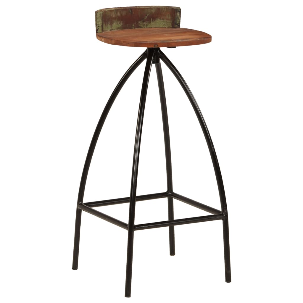 Bar stools, 2 pcs., solid reclaimed wood