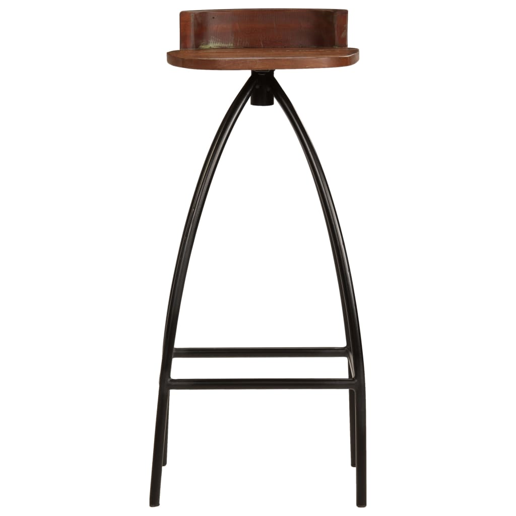Bar stools, 2 pcs., solid reclaimed wood