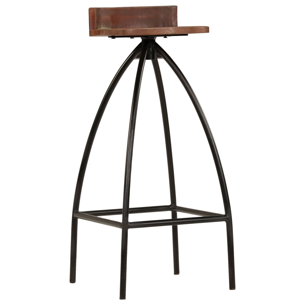 Bar stools, 2 pcs., solid reclaimed wood