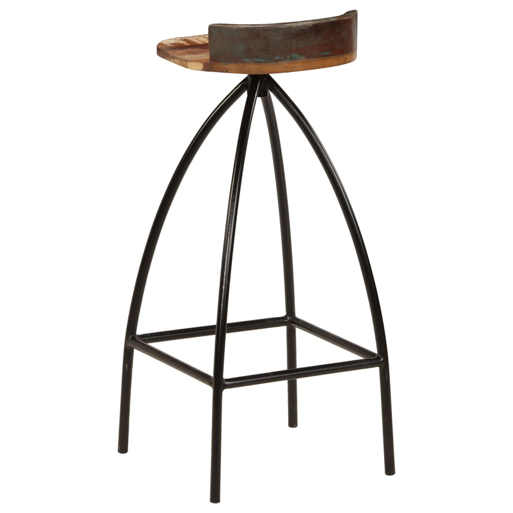 Bar stools, 2 pcs., solid reclaimed wood
