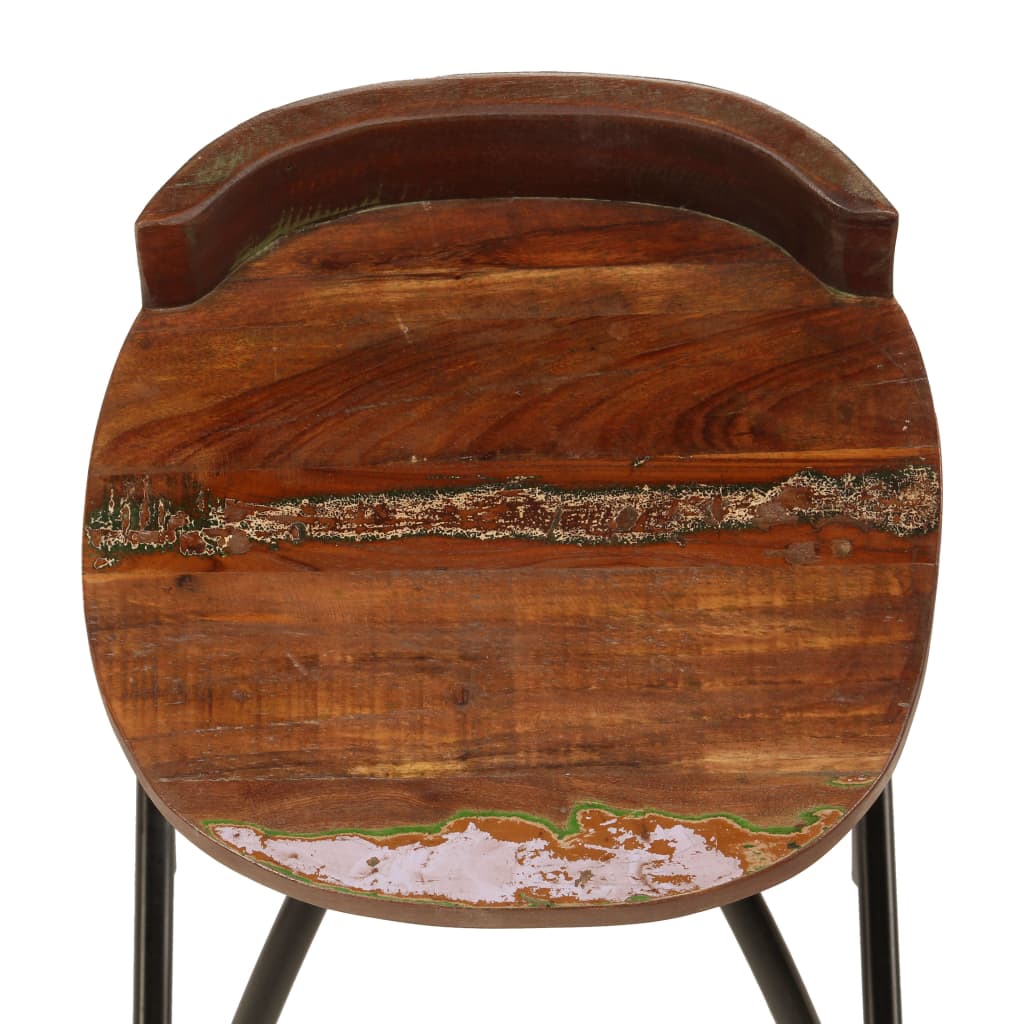 Bar stools, 2 pcs., solid reclaimed wood