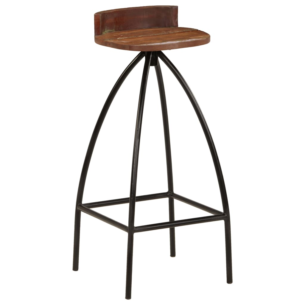 Bar stools, 2 pcs., solid reclaimed wood