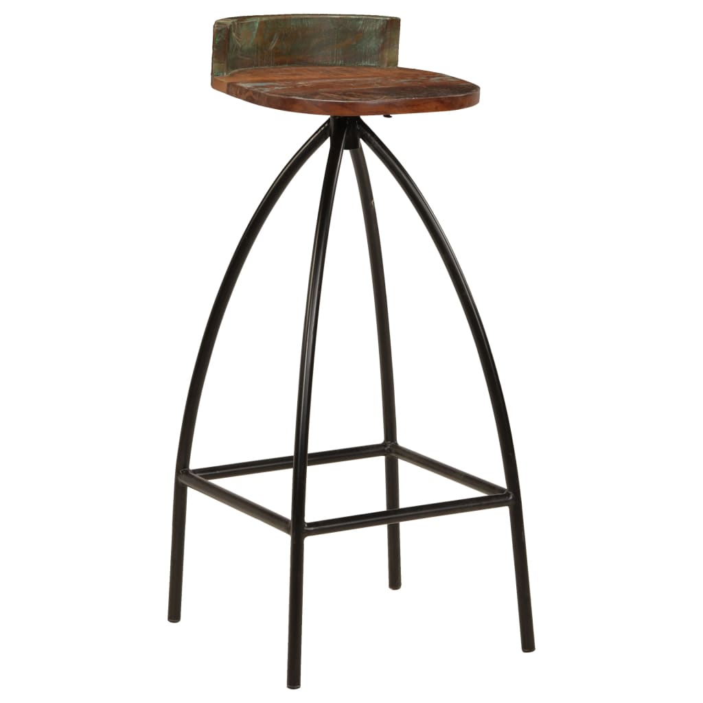 Bar stools, 2 pcs., solid reclaimed wood