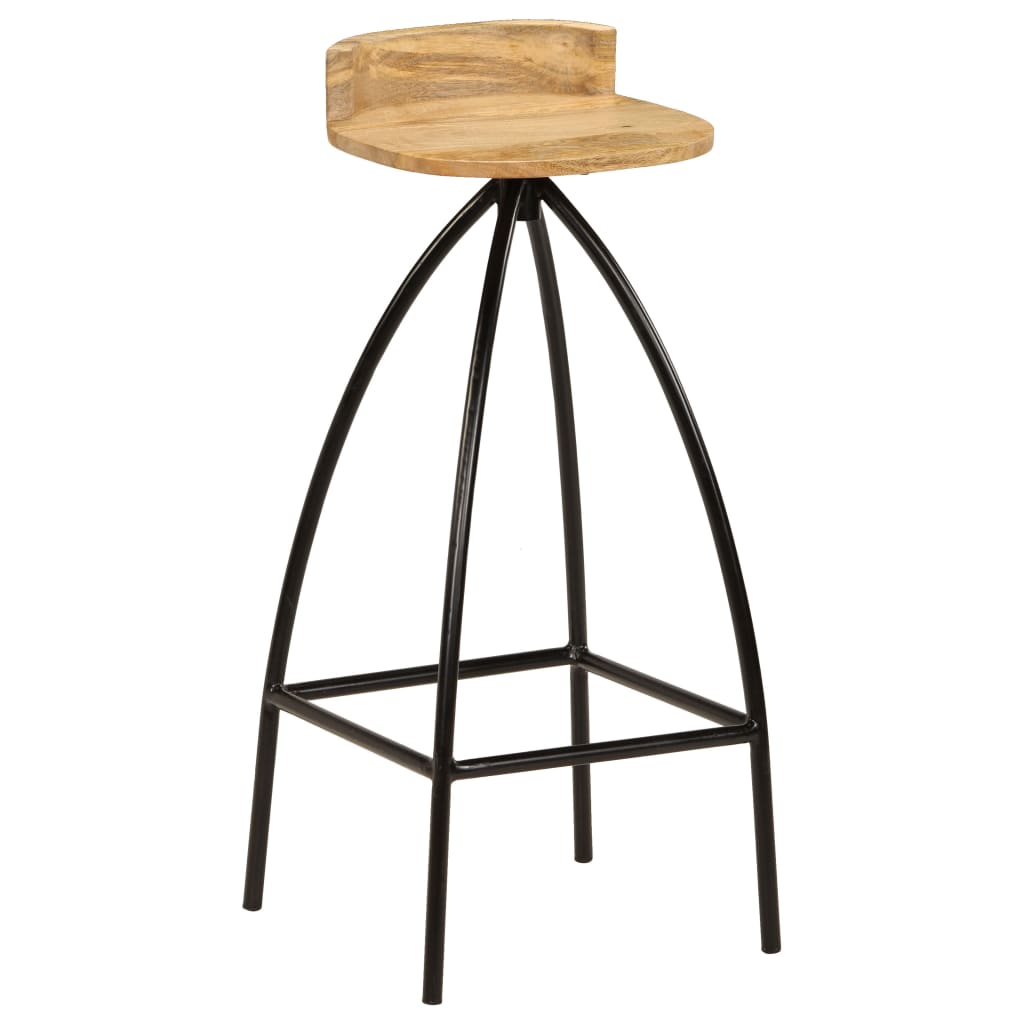 Bar stools, 2 pcs., solid mango wood