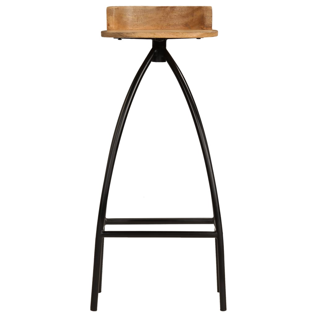 Bar stools, 2 pcs., solid mango wood