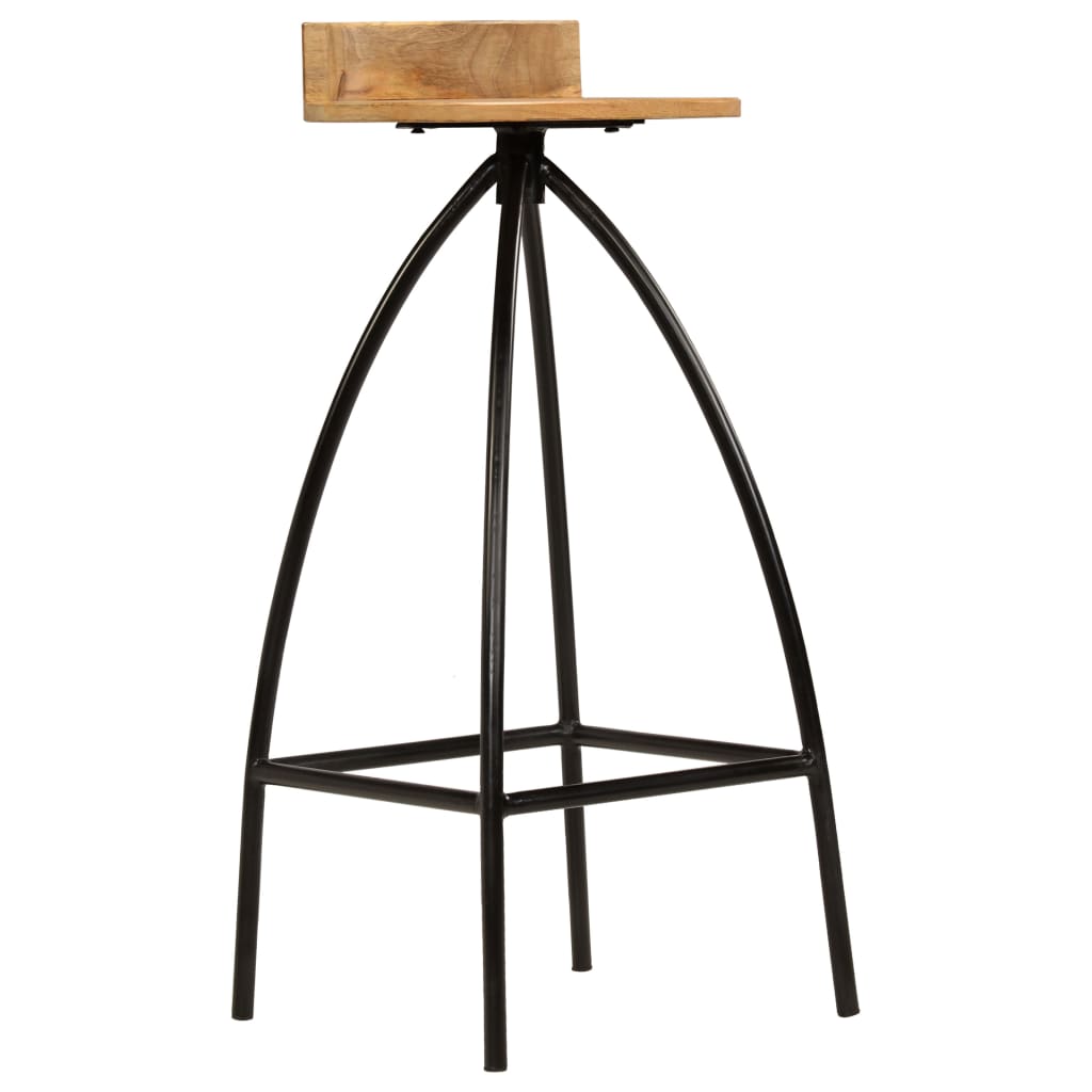 Bar stools, 2 pcs., solid mango wood