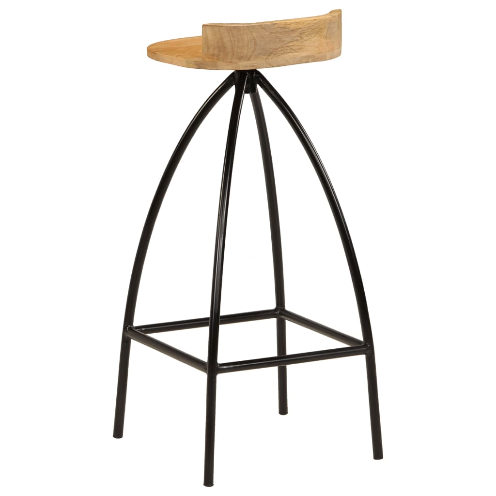 Bar stools, 2 pcs., solid mango wood