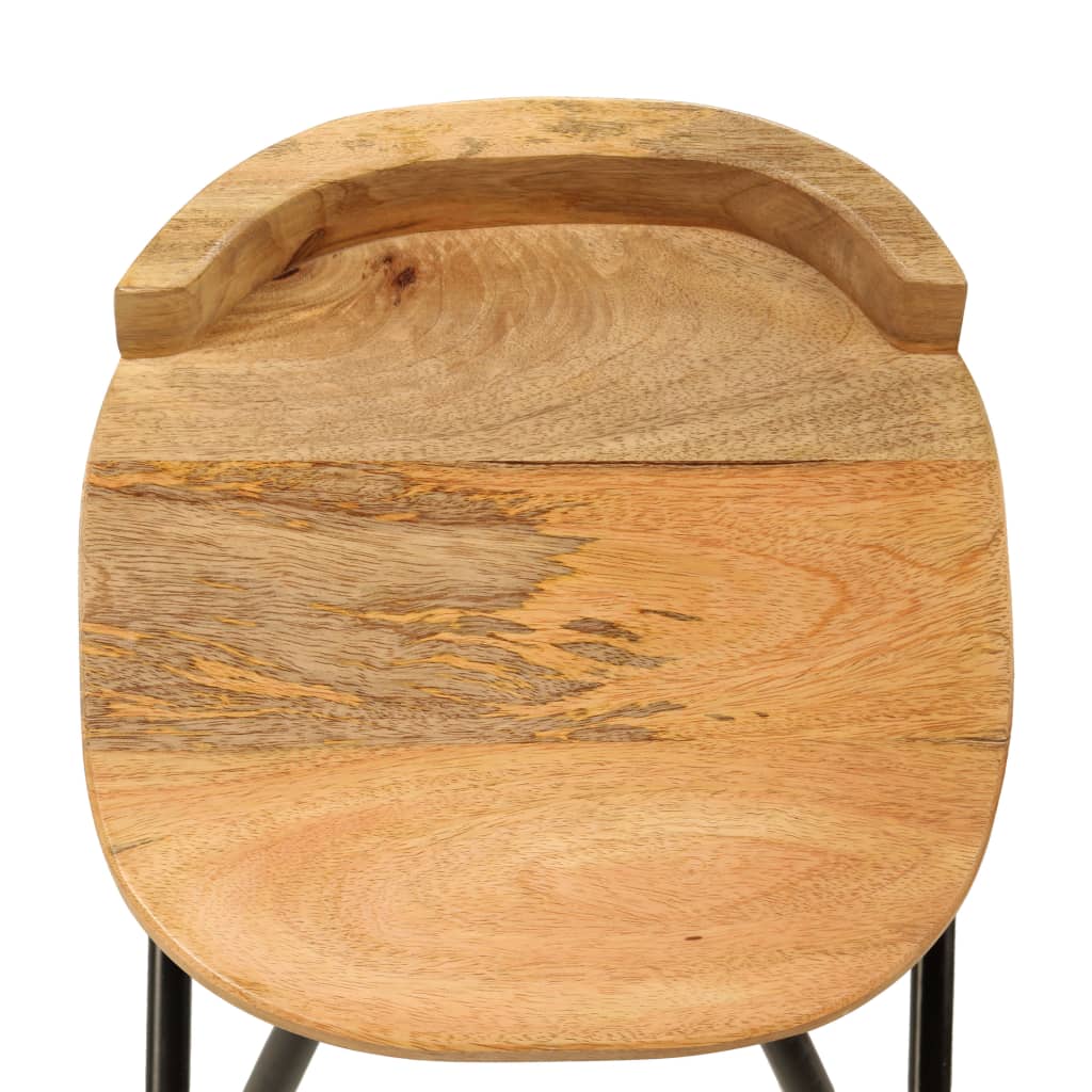 Bar stools, 2 pcs., solid mango wood