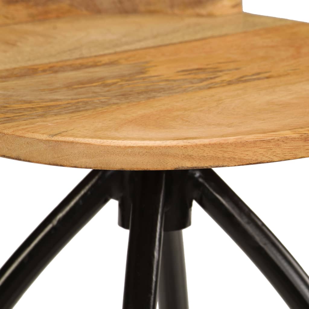 Bar stools, 2 pcs., solid mango wood