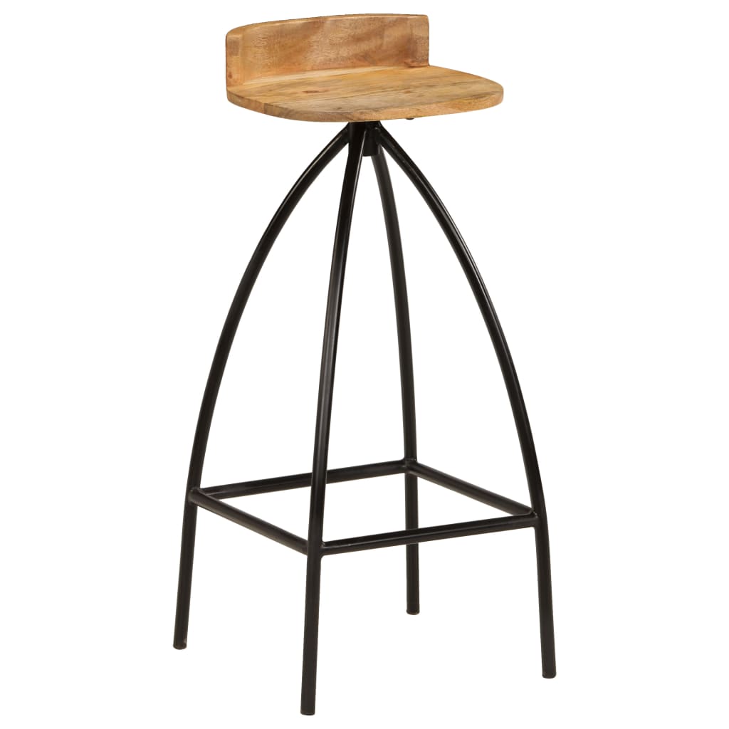 Bar stools, 2 pcs., solid mango wood