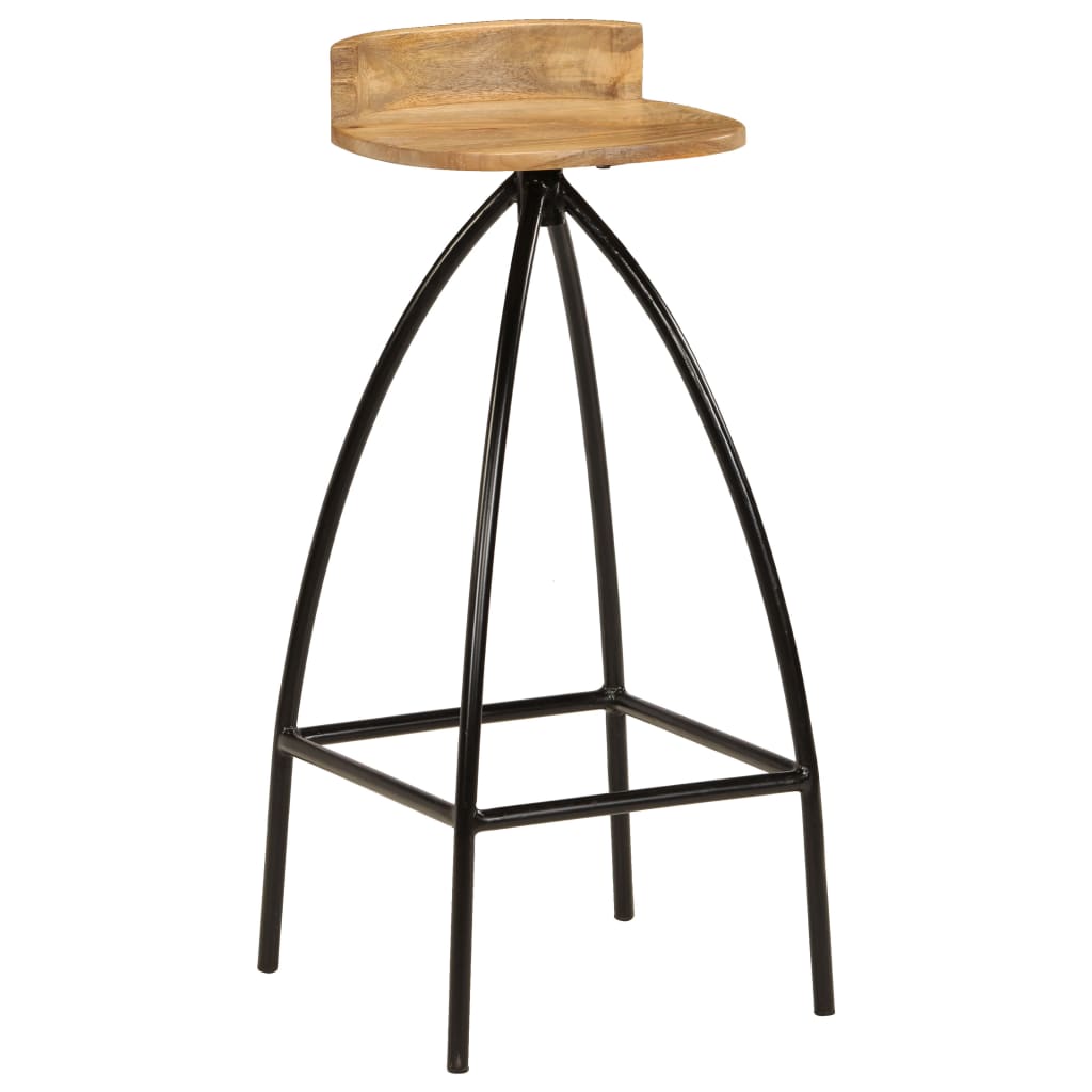 Bar stools, 2 pcs., solid mango wood