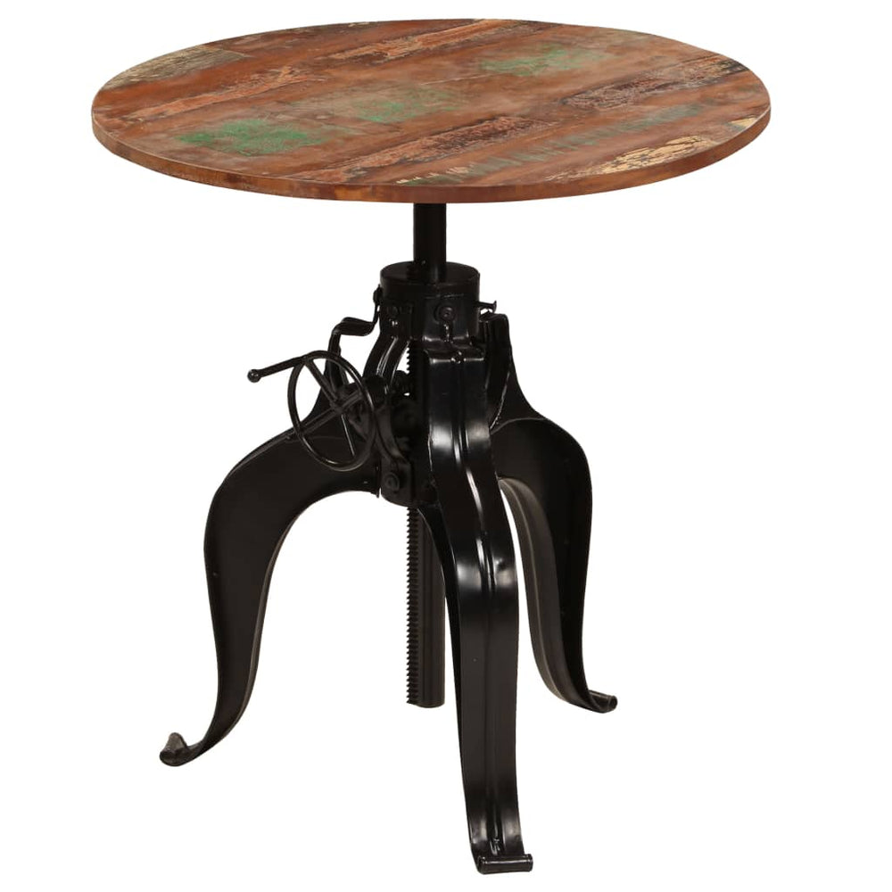 Bar table, solid recycled wood, 75x(76-110)cm