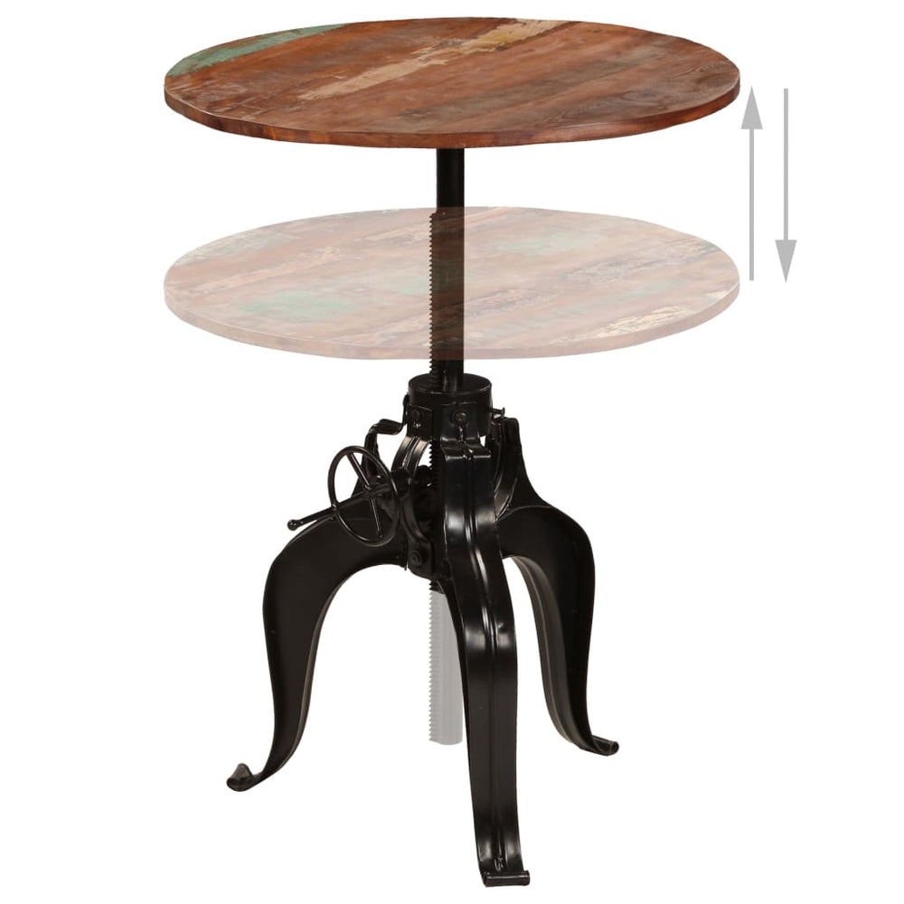 Bar table, solid recycled wood, 75x(76-110)cm