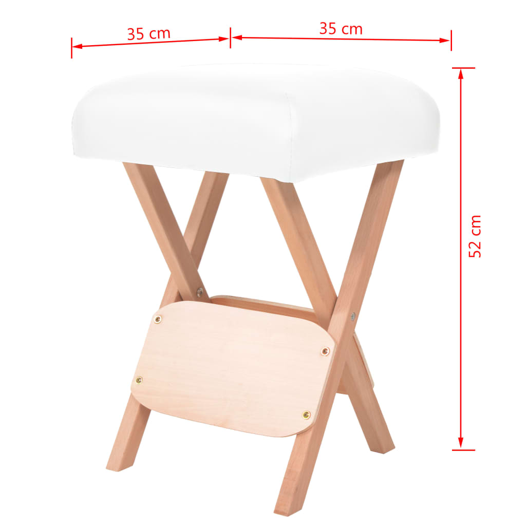 Salokāms ķeblis masāžai, balts, ar 12cm biezu sēdekli