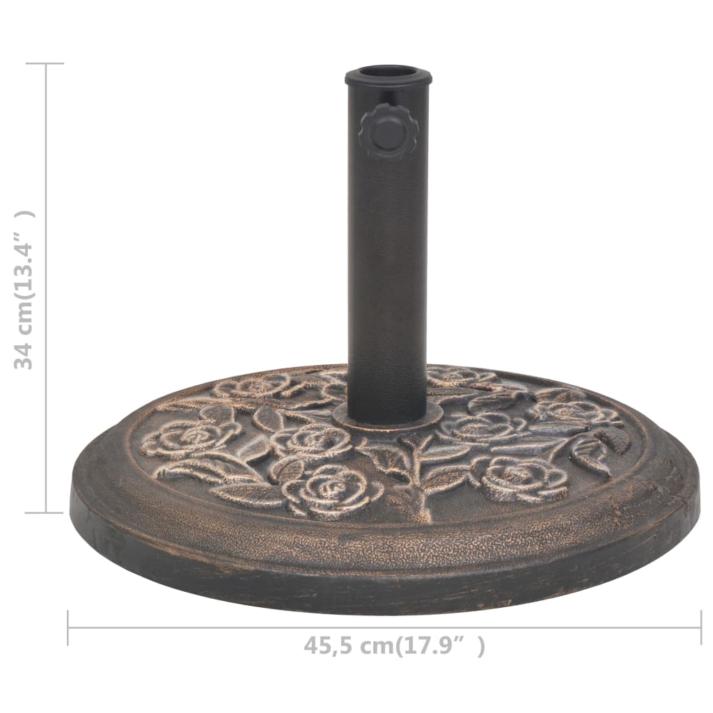Skėčio stovas iš dervos, apvalus, bronzinis, 9 kg