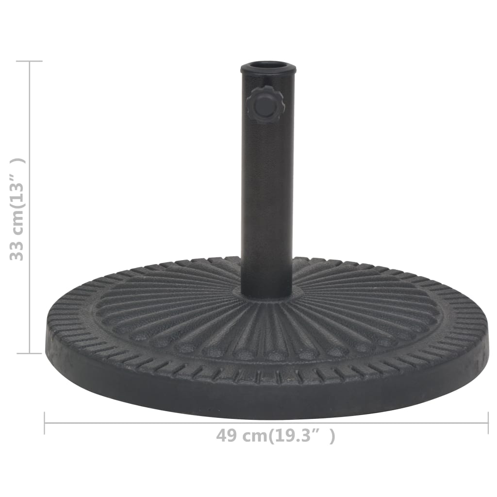 Resin parasol base, round, black, 14 kg
