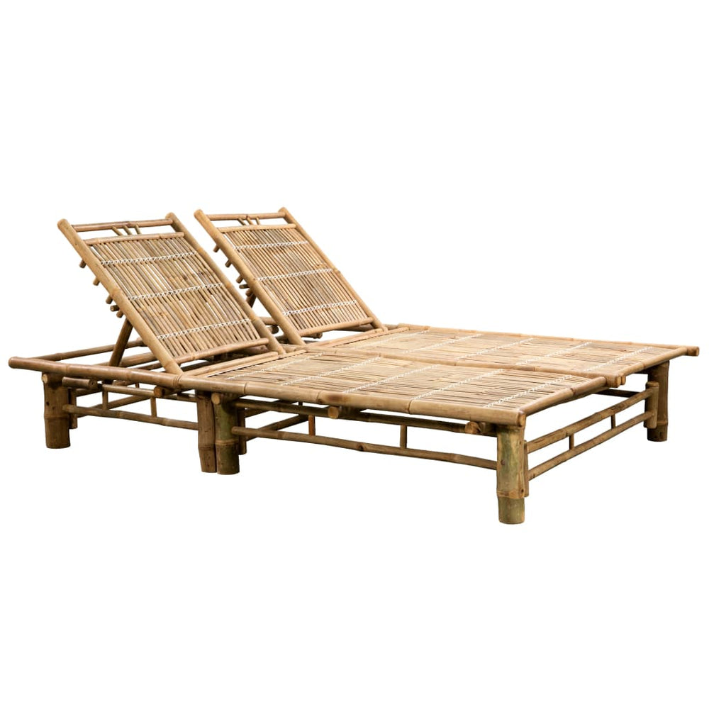 Double sun lounger, bamboo