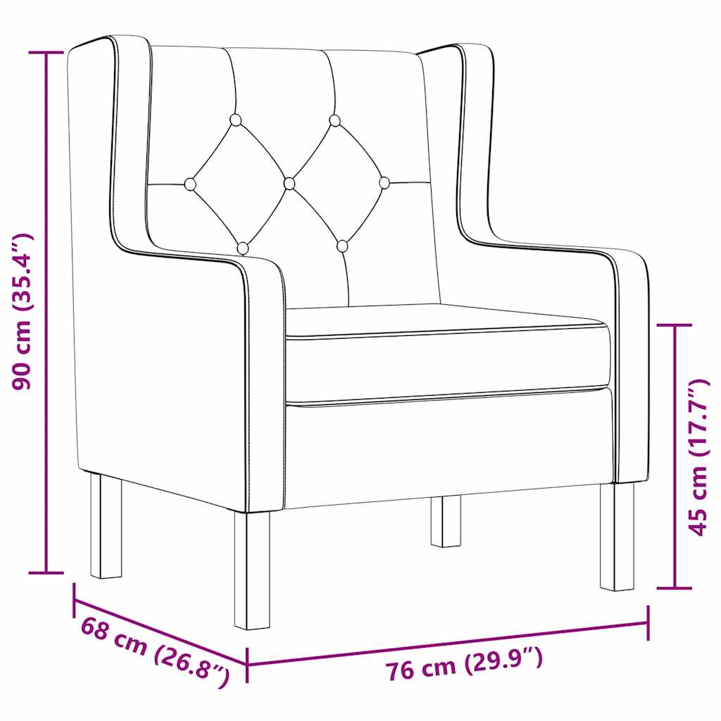 Armchair, grey, fabric
