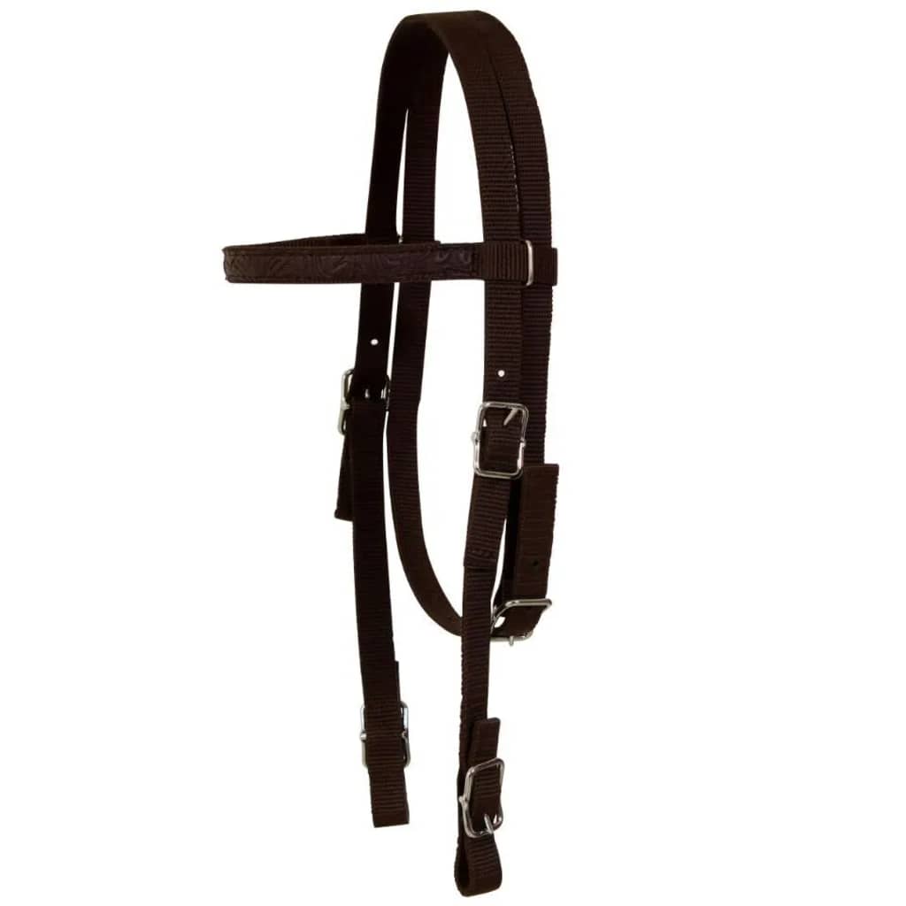Saddle, headstall and breastplate, real leather, 15", brown
