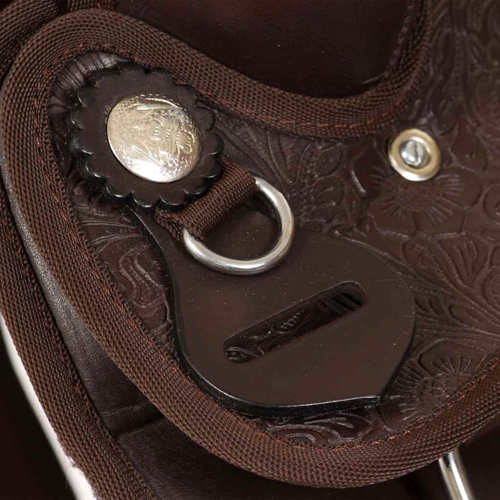 Saddle, headstall and breastplate, real leather, 15", brown
