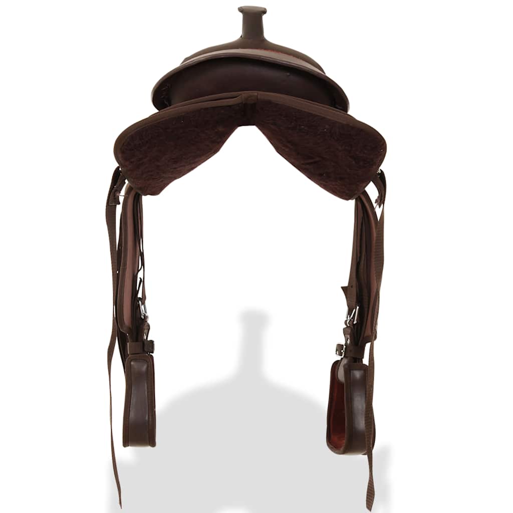 Saddle, headstall and breastplate, genuine leather, 13", brown