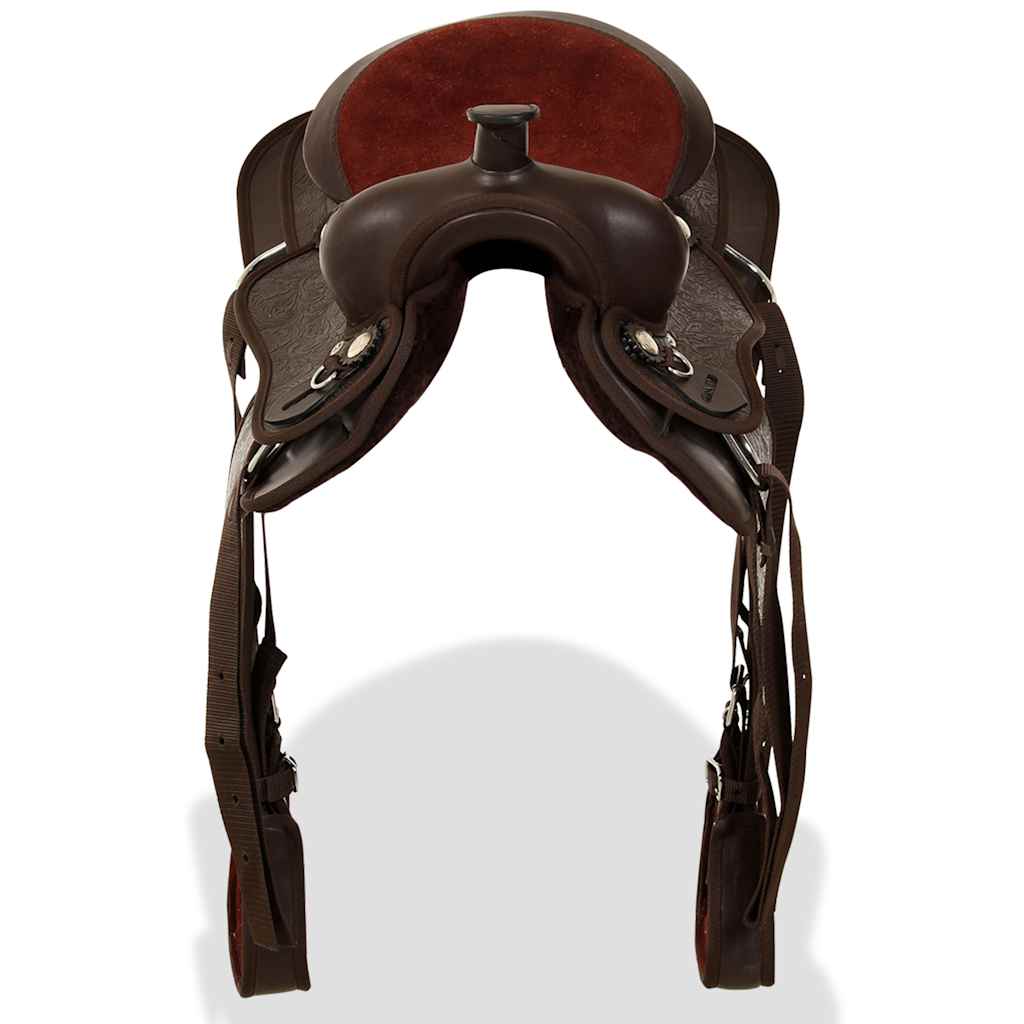 Saddle, headstall and breastplate, genuine leather, 13", brown