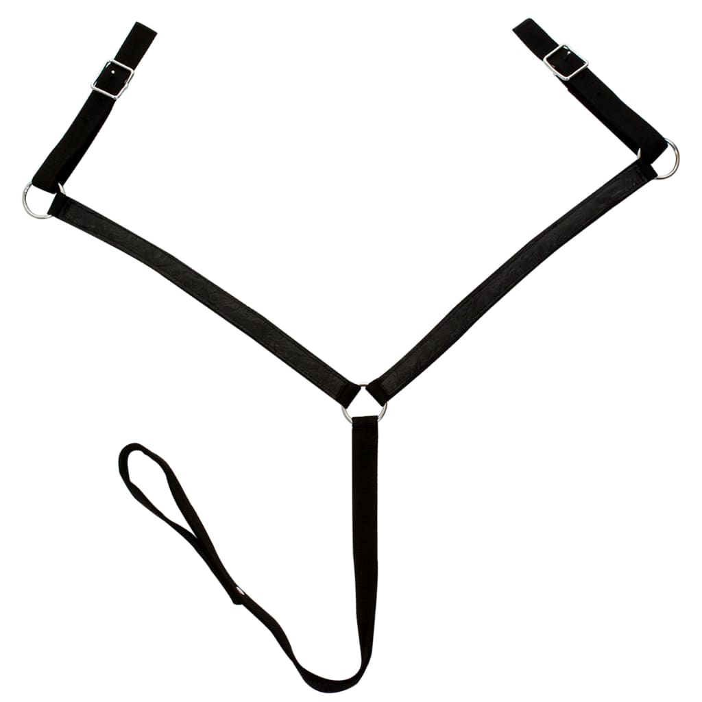Saddle, headstall and breastplate, genuine leather, 12", black