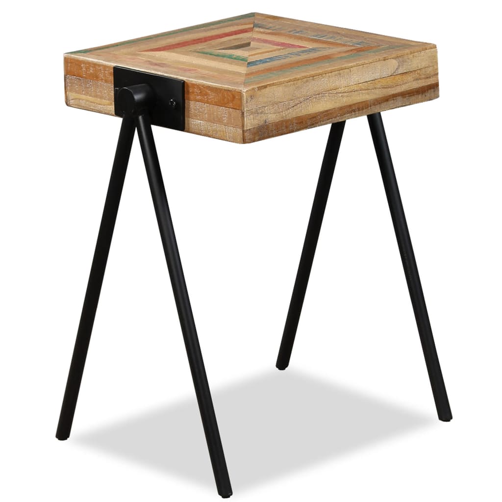 Side table, solid reclaimed teak