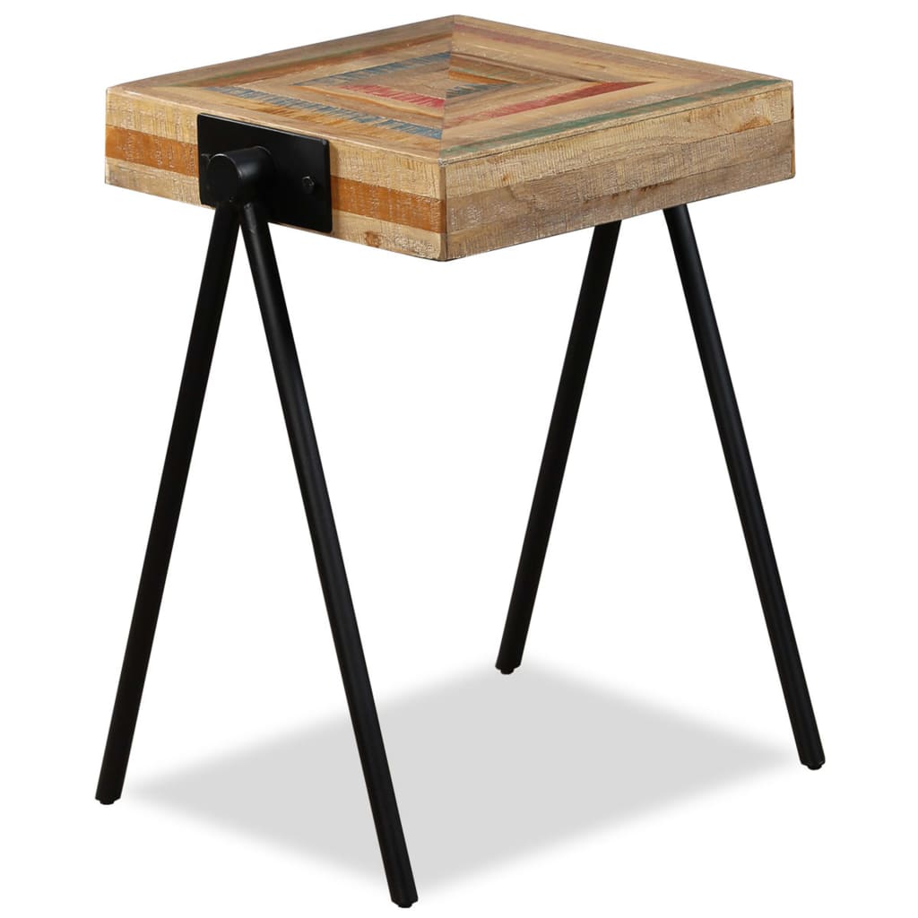 Side table, solid reclaimed teak