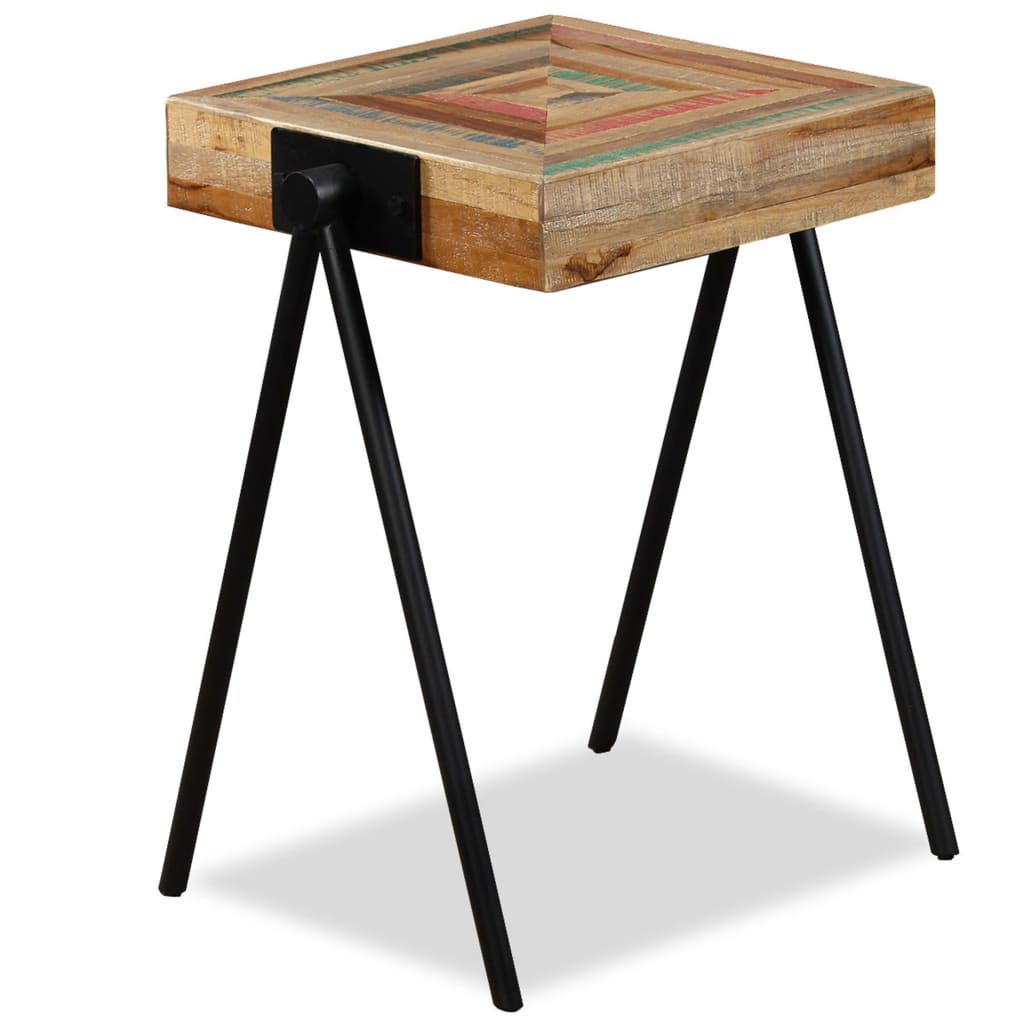 Side table, solid reclaimed teak