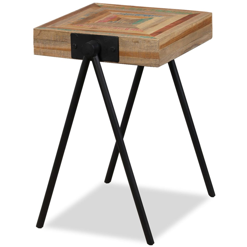 Side table, solid reclaimed teak