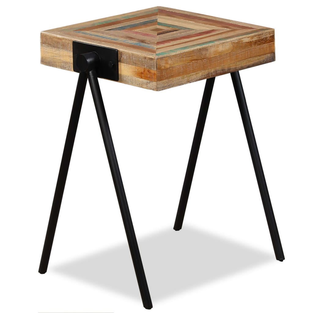 Side table, solid reclaimed teak