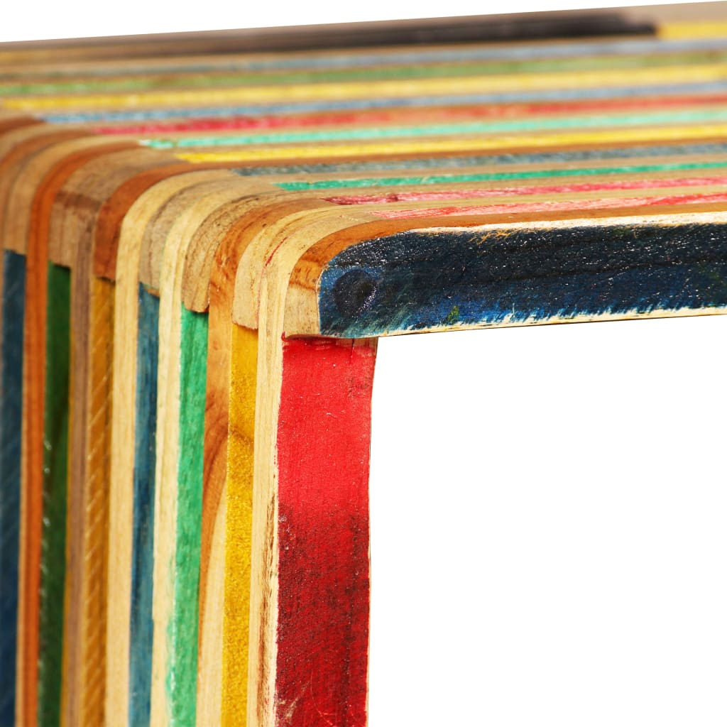 Set of shelves, 3 pcs., recycled teak, multi-coloured