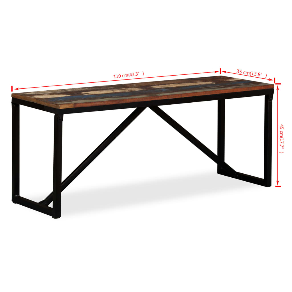 Sols, pārstrādāta masīvkoksne, 110x35x45cm
