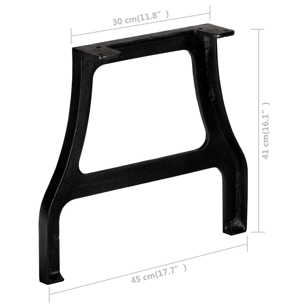 Cast iron A-frame coffee table legs, 2 pcs