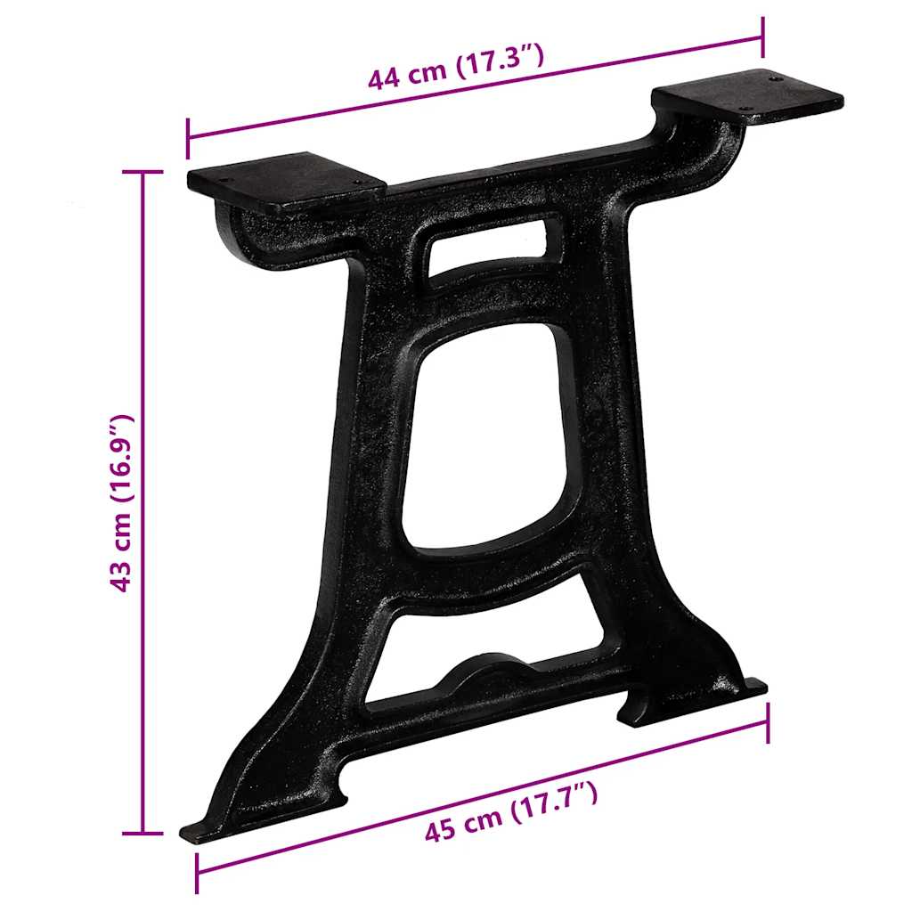Coffee table legs, 2 pcs., Y-shaped, cast iron